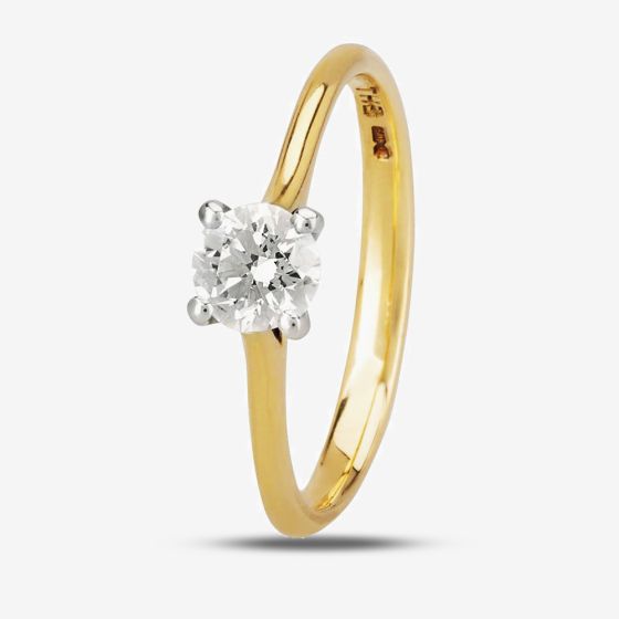 1888 Collection 18ct Gold 0.50ct Brilliant-Cut Diamond Solitaire Ring RI-141(.50CT PLUS)