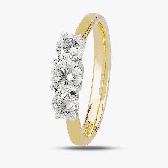 1888 Collection 18ct Gold Brilliant Cut 0.95ct Diamond Trilogy Ring R3-145