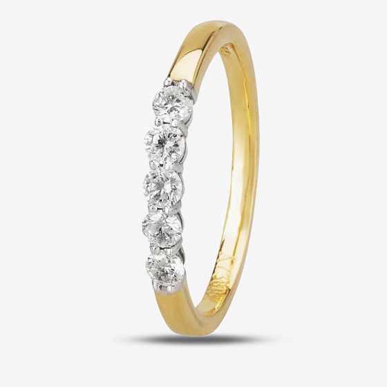 1888 Collection 18ct Yellow Gold Brilliant Cut 0.30ct Five Stone Diamond Ring HET1001