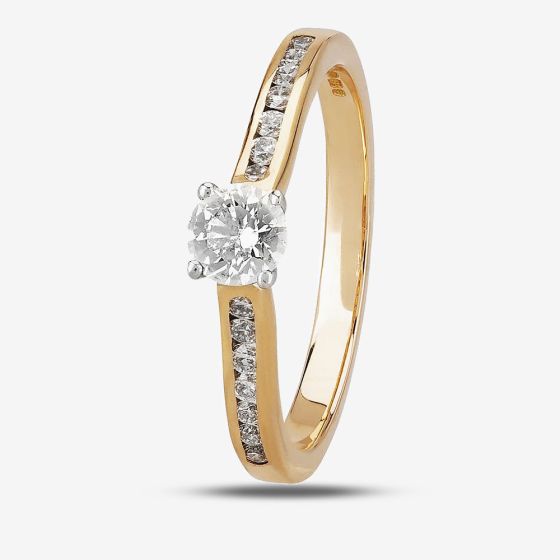 1888 Collection 18ct Rose Gold Brilliant Cut 0.25ct Diamond-Set Solitaire Ring RI-138