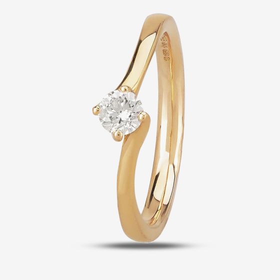 1888 Collection 18ct Rose Gold 0.25ct Diamond Twisted Solitaire Ring RI-137(.25CT PLUS)