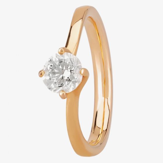1888 Collection 18ct Rose Gold 0.70ct Diamond Twisted Solitaire Ring RI-137(.70CT PLUS)