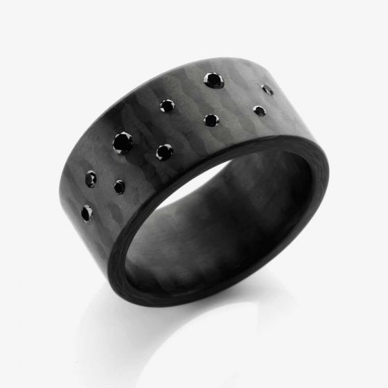 C6 by Anne Cohen Ladies Black Stardust 10mm Diamond Ring C6STB-10-22