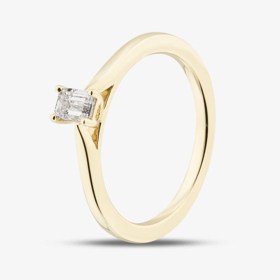 1888 Collection 9ct Yellow Gold 0.33ct Emerald Cut Diamond Solitaire Ring EPP01-9Y-0.33-H-SI2
