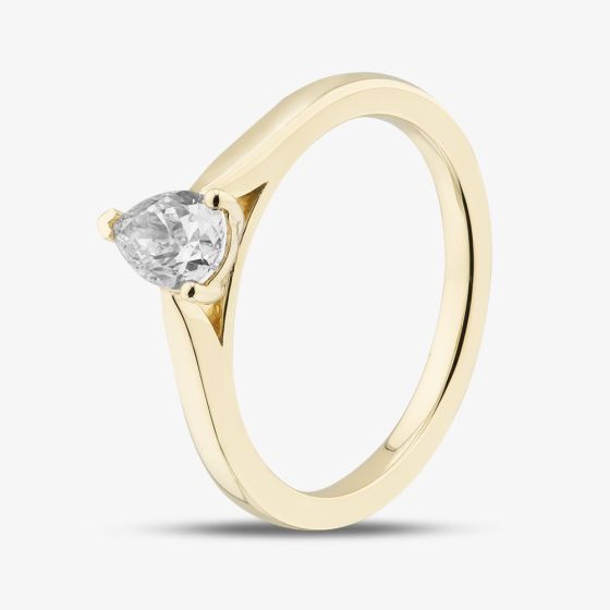 1888 Collection 9ct Yellow Gold 0.50ct Pear Cut Diamond Solitaire Ring DPP02-9Y-0.50-H-SI2