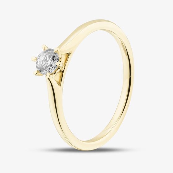 1888 Collection 9ct Yellow Gold 0.25ct Brilliant Cut Diamond Solitaire Ring RPP11-9Y-0.25-H-SI2