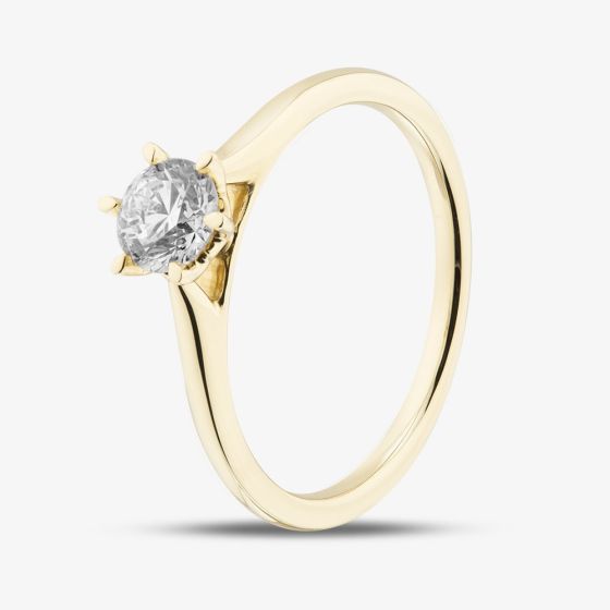 1888 Collection 9ct Yellow Gold 0.50ct Brilliant Cut Diamond Solitaire Ring RPP11-9Y-0.50-H-SI2
