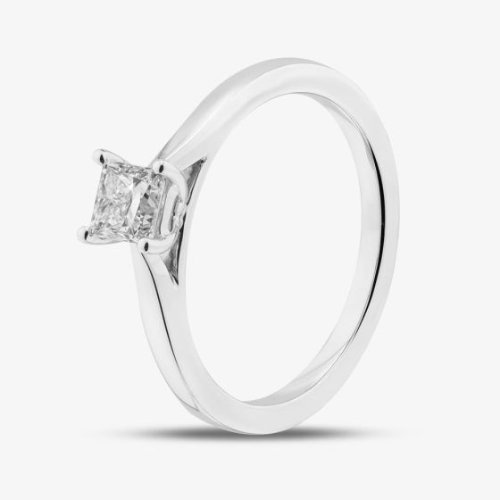 1888 Collection 9ct White Gold 0.50ct Princess Cut Diamond Solitaire Ring PPP01-9W-0.50-H-SI2