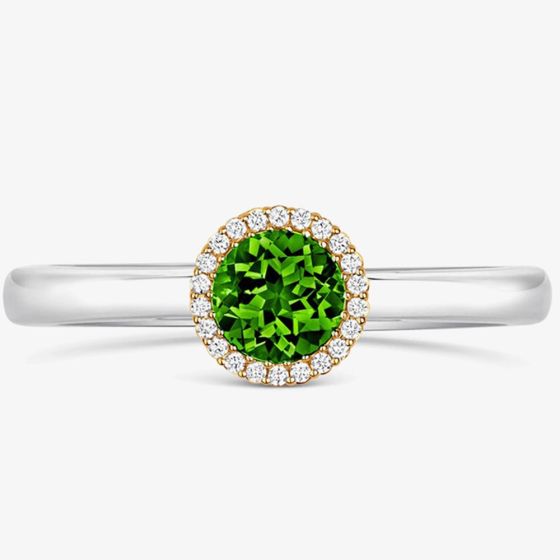 Tivon 18ct White Gold Brilliant Cut 0.50ct Peridot Ring RTT-1637-PD