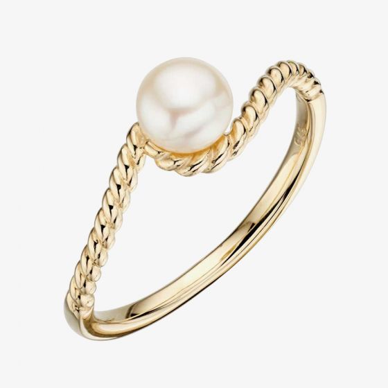 9ct Yellow Gold Freshwater Pearl Rope Ring GR529W