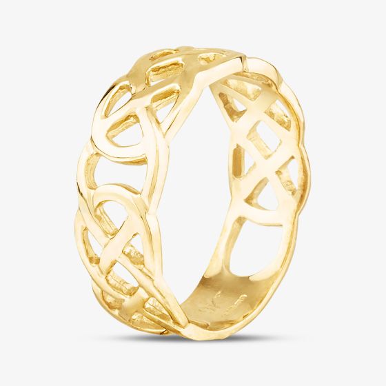 9ct Yellow Gold Open Celtic Style Band Ring S1605Y