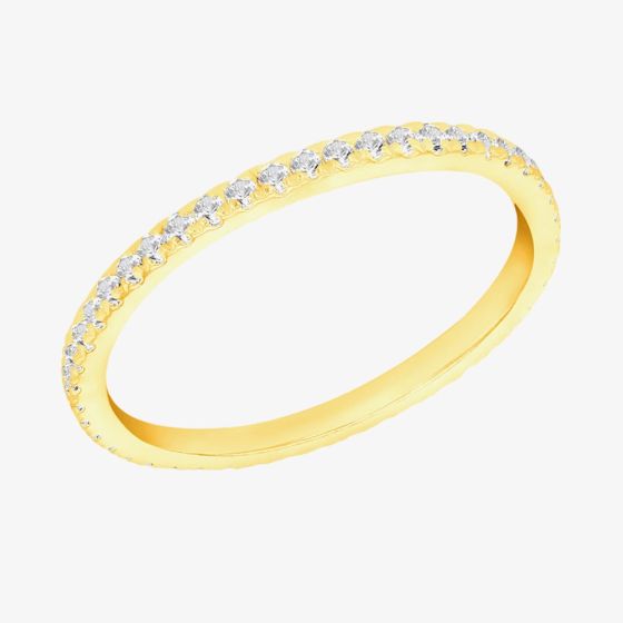 LUXE Silver Gold Plated Cubic Zirconia Full Eternity Ring 8.80.0641