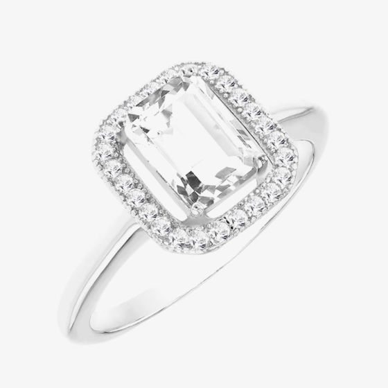 Silver Cubic Zirconia Halo Ring 8.84.8789