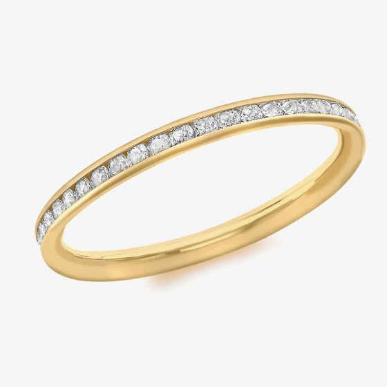 9ct Yellow Gold 2mm Crystal-Set Eternity Ring 1.84.9069