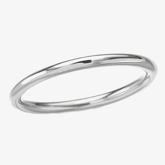 Scarlett Elegance Silver Plain Band Stacking Ring R2492-MED