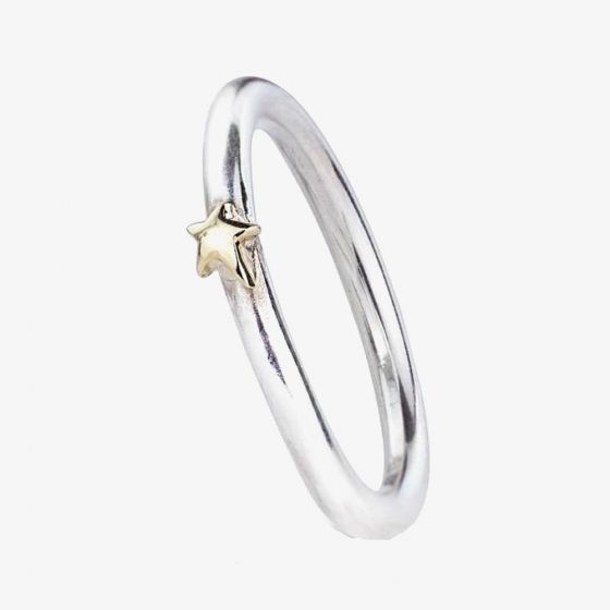 Scarlett Elegance Silver & Gold Star Stacking Ring R2492-YGS