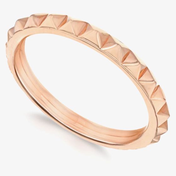 Sterling Silver Rose Gold Pyramid Stacking Ring 8.80.0850