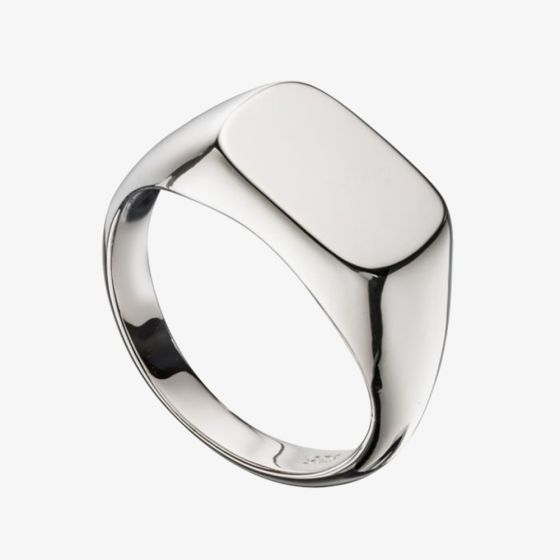 Sterling Silver Mens Plain Signet Ring R3367