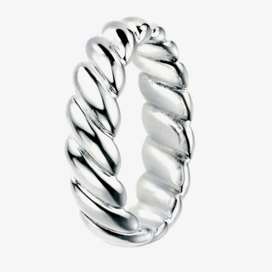 Silver Wide Twist Ring R3450