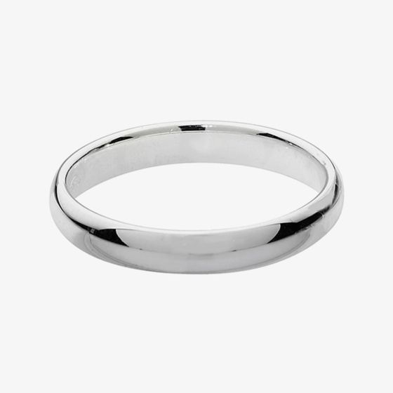 Sterling Silver 3mm Traditional Court Wedding Ring G7713