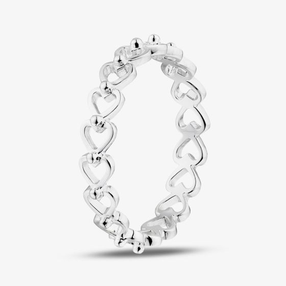 Sterling Silver Open Heart Band Ring 012-26077/SP