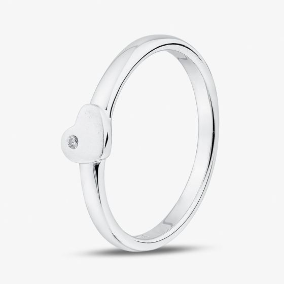 Sterling Silver Cubic Zirconia Engravable Heart Ring 05S2AZR422805