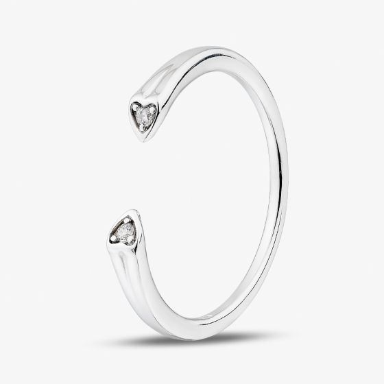 Sterling Silver Cubic Zirconia Heart Open Ring 05S2AVR518609
