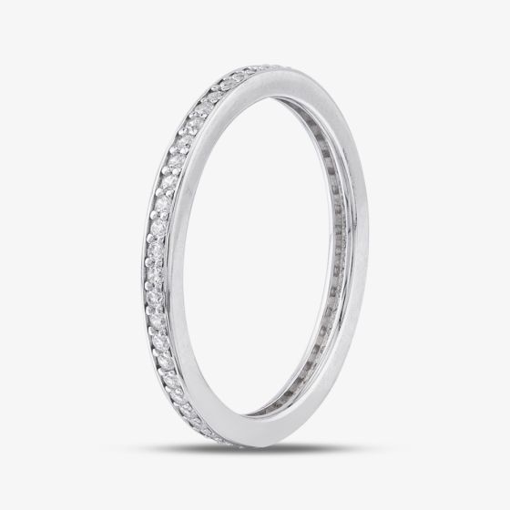 Silver Cubic Zirconia Full Eternity Band Ring OJR0222