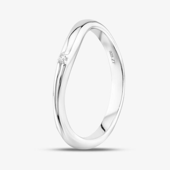 Sterling Silver Cubic Zirconia Plain Band Ring SR07726C