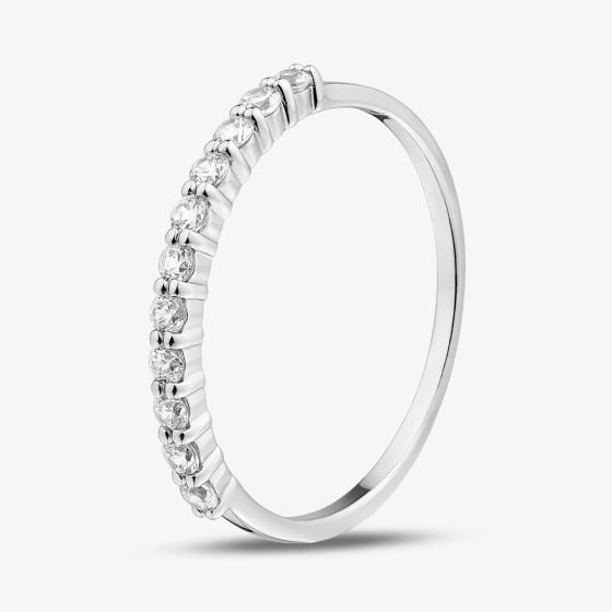 Sterling Silver Cubic Zirconia Half Eternity Ring MR-1092