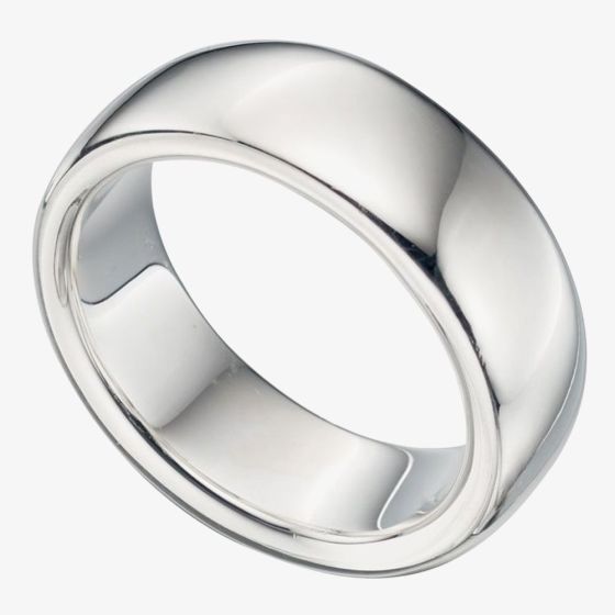 Sterling Silver Plain 8mm Band Ring R872