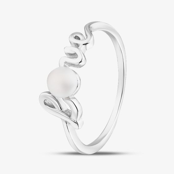 Sterling Silver Love Freshwater Pearl Ring ROW70039FW