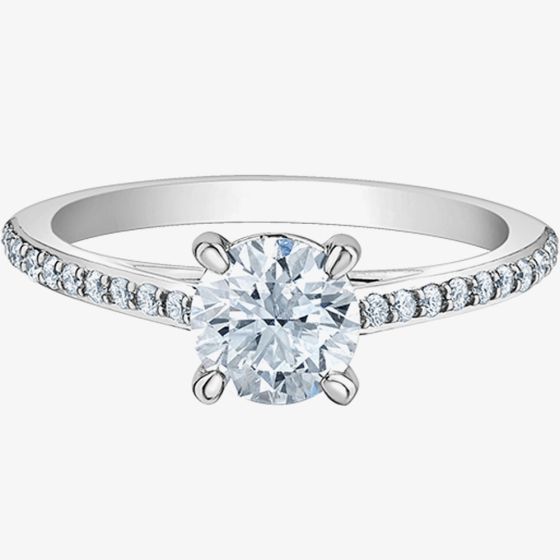 Platinum Lab Grown 1.29ct Diamond Shoulder Set Solitaire Ring 31137/120