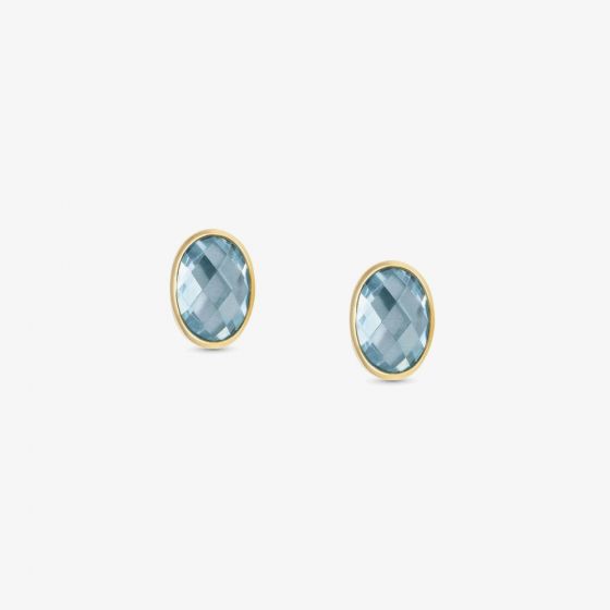 Nomination Gold Plated Sky Blue Cubic Zirconia Oval Stud Earrings 027841/006