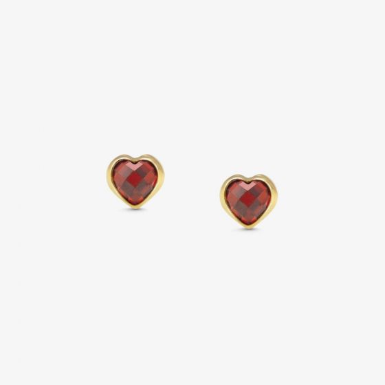 Nomination Gold Plated Red Cubic Zirconia Heart Shaped Stud Earrings 027843/005