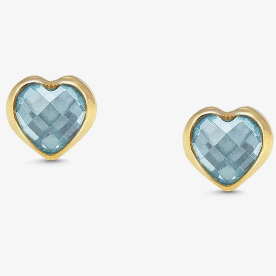 Nomination Gold Plated Sky Blue Cubic Zirconia Heart Shaped Stud Earrings 027843/006