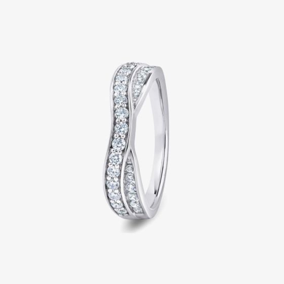 9ct White Gold Channel Dipped Diamond Ring RBE-500-060 L