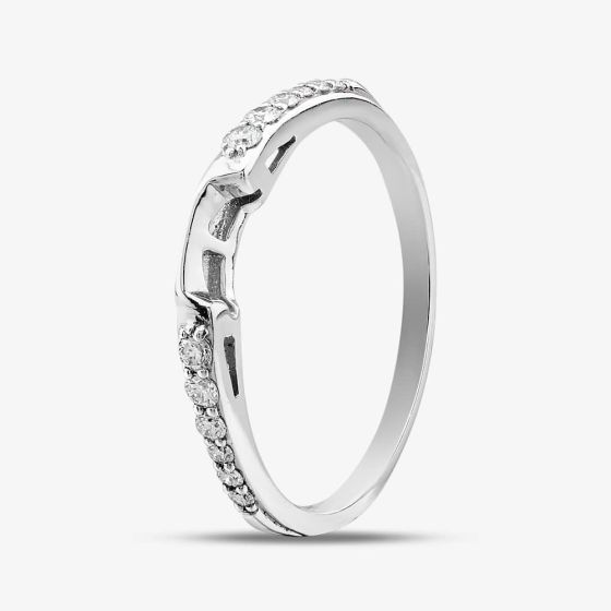  Platinum 0.15ct Diamond Shoulder Set Wedding Ring 3152WDWG/80