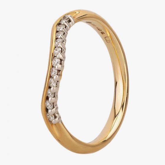 9ct Yellow Gold 2.3mm Off-set Diamond Dipped Wedding Ring 8589/9Y/DQ10