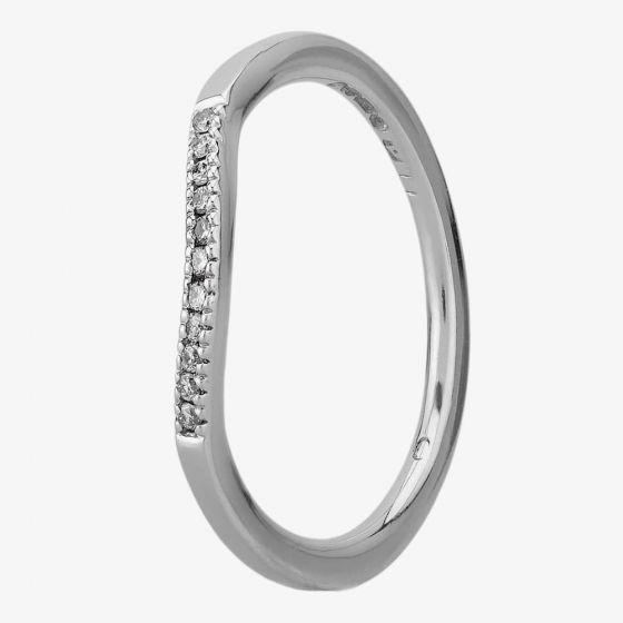 9ct White Gold 1.5mm Beaded Edge Diamond Dipped Wedding Ring 9292/9W/DQ7