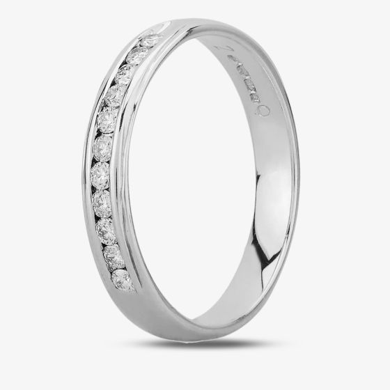 9ct White Gold 4mm 0.25ct Channel-set Diamond Wedding Ring 5318/9W/DQ10 