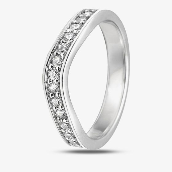 Platinum 0.13ct Diamond Set Wedding Ring (M) WS24(2.5)
