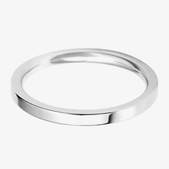 Platinum 2.0mm Flat Court Wedding Ring BFC2.0PlaT