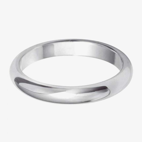 Platinum 2.5mm D-Shape Wedding Ring BD2.5PlaT