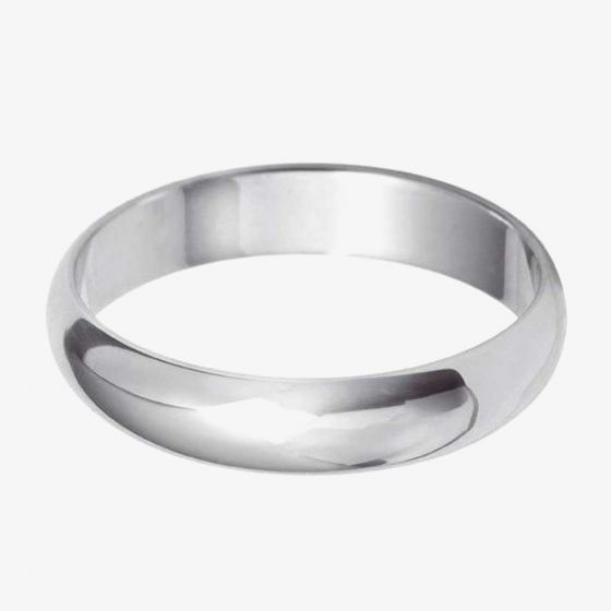 Platinum 4mm D-Shape Wedding Ring BD4.0PlaT