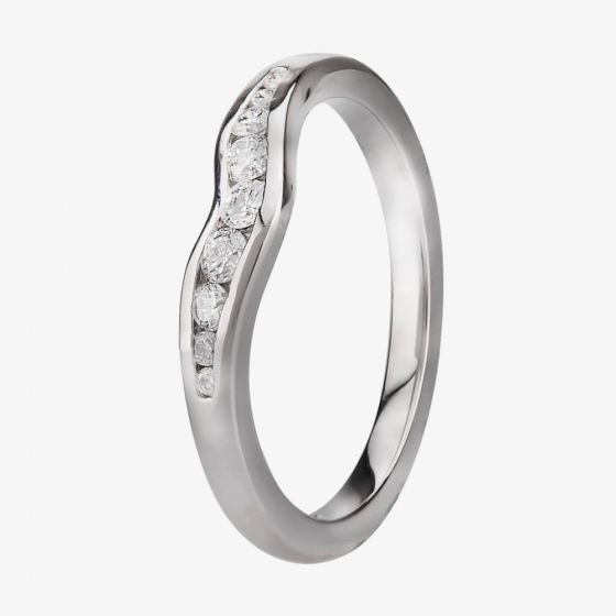  Platinum Diamond Dipped Band Ring WS107 0.22CT