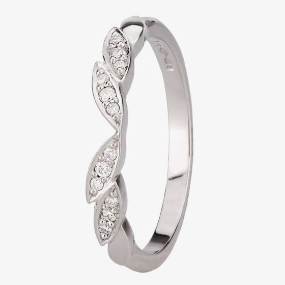 Platinum 0.08ct Diamond Leaf Wedding Ring WS102 0.08CT