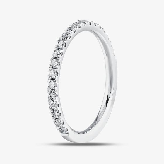 Platinum 1.7mm Vintage Diamond Half Eternity Ring WVGH1/1.7R150 PLAT HSI