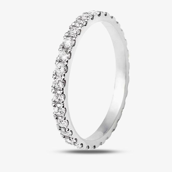 Platinum 2.0mm Vintage Diamond Half Eternity Ring WVGH1/2R180 PLAT HSI