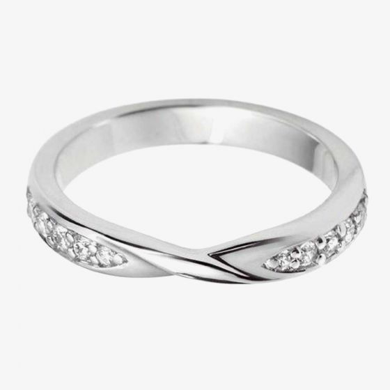 18ct White Gold 2.8mm Diamond Twist Wedding Ring WS22(2.8) 18W
